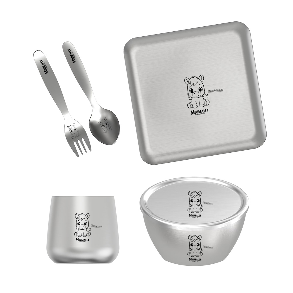 Хүүхдийн хоолны сет, зэвэрдэггүй 304 ган